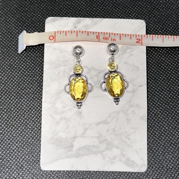 Citrine Oval Dangling Pierced earrings 💛 NWT - Picture 4 of 9